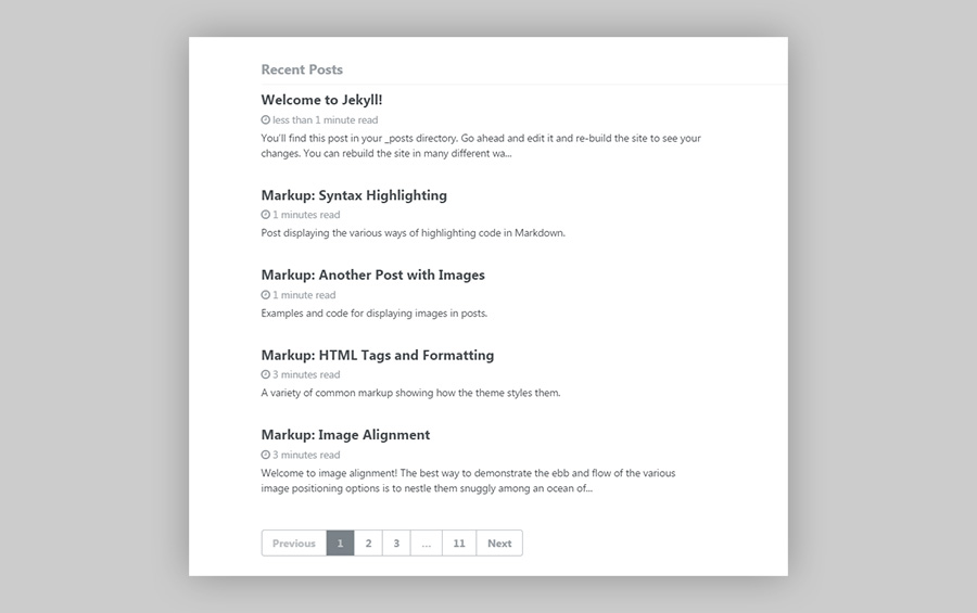 home page post pagination example